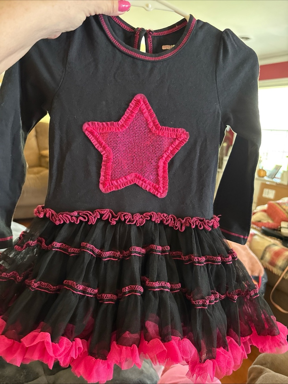 Amy Coe Black Dress with Hot Pink Star Tutu